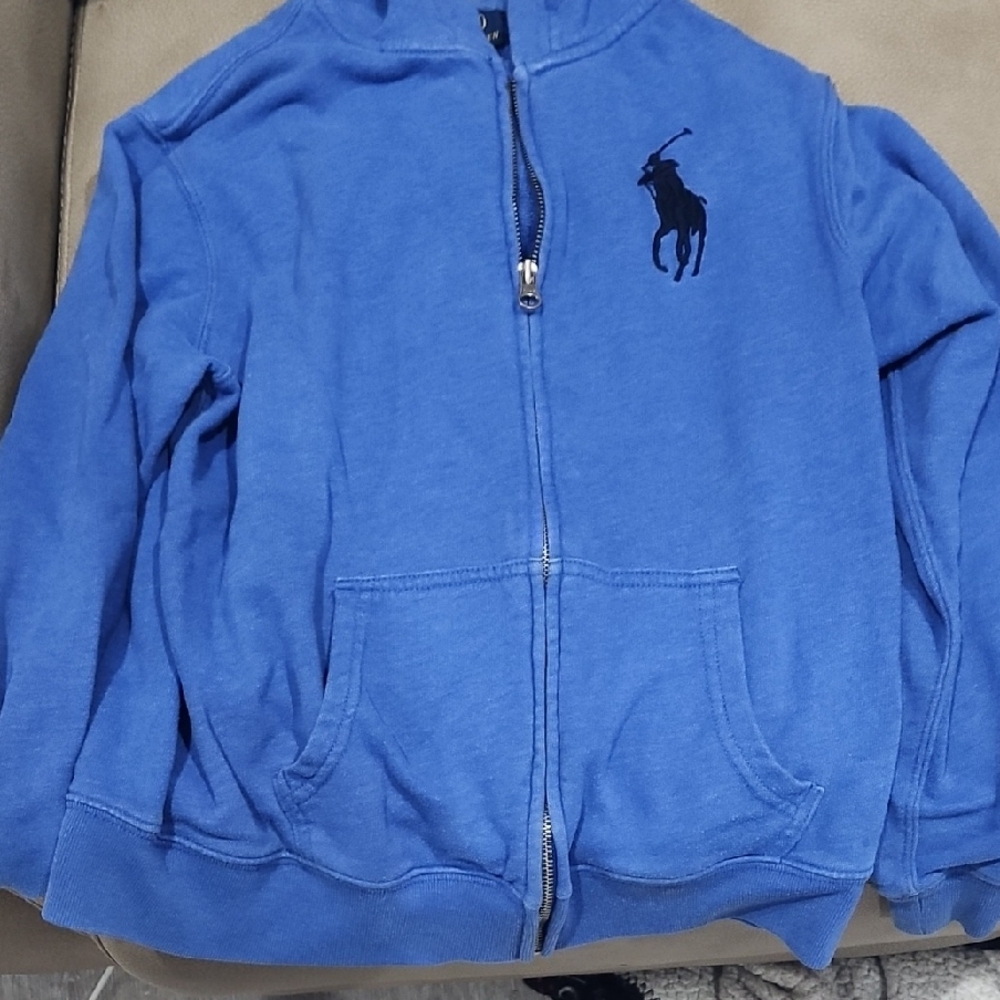 Polo by Ralph Lauren Kids Blue Zip-Up Hoodie Size Lg (14-16)